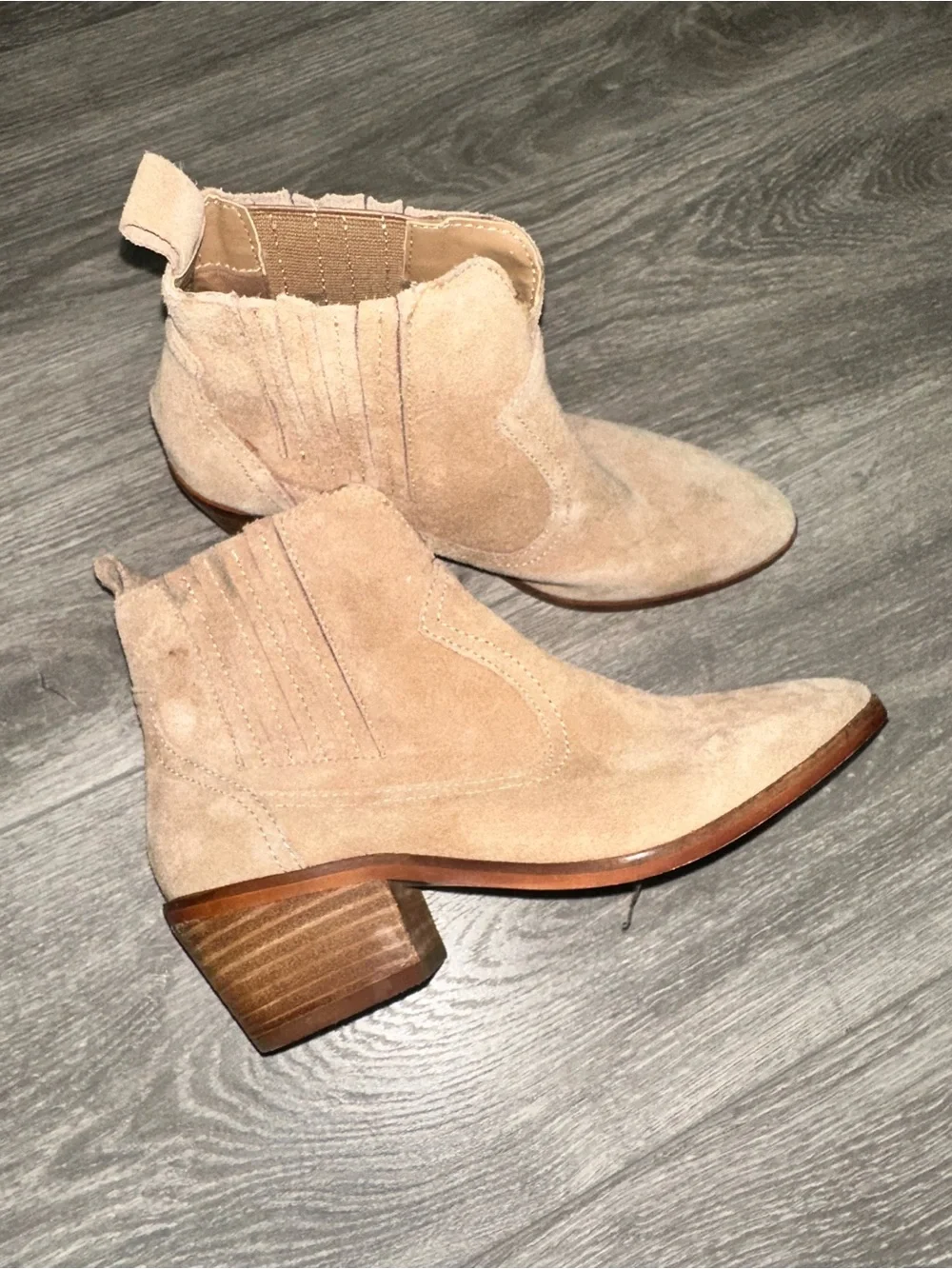 Steve Madden Tan Suede Pointed Ankle Booties